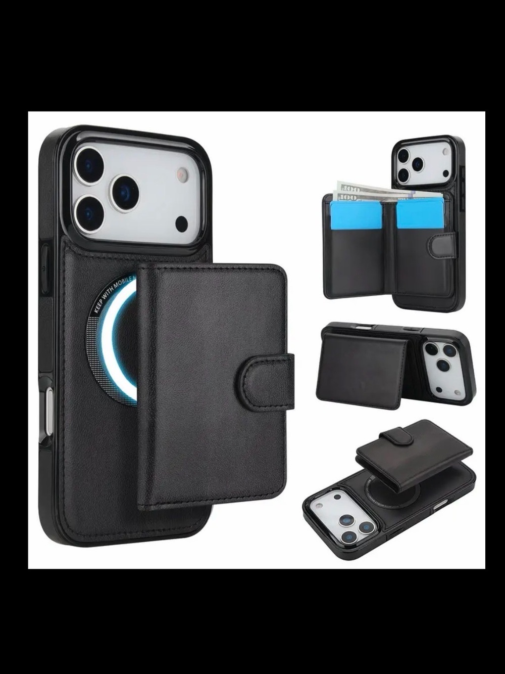 IPhone Wallet Case iPhone 17 Pro Max Detachable faux leather Magnetic Wallet,NEW